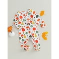 thumbnail image 4 of Newborn Baby Boy Girl Halloween Long Sleeve Jumpsuit Pumpkin Zipper Footie Romper Pjs Fall Winter Clothes Sleep and Play, 4 of 8