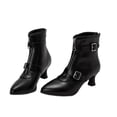 thumbnail image 4 of B91xZ Bottines Chelsea à Bout Carré pour Femmes, Talon Bas, Mode, Noir 40, 4 of 5
