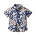 thumbnail image 4 of Conjuntos de solapa de manga corta para niños pequeños, moda para niños, blusa de manga corta, pantalones cortos con flores, camisa hawaiana de playa para ocio, camisa para niños, 4 of 9