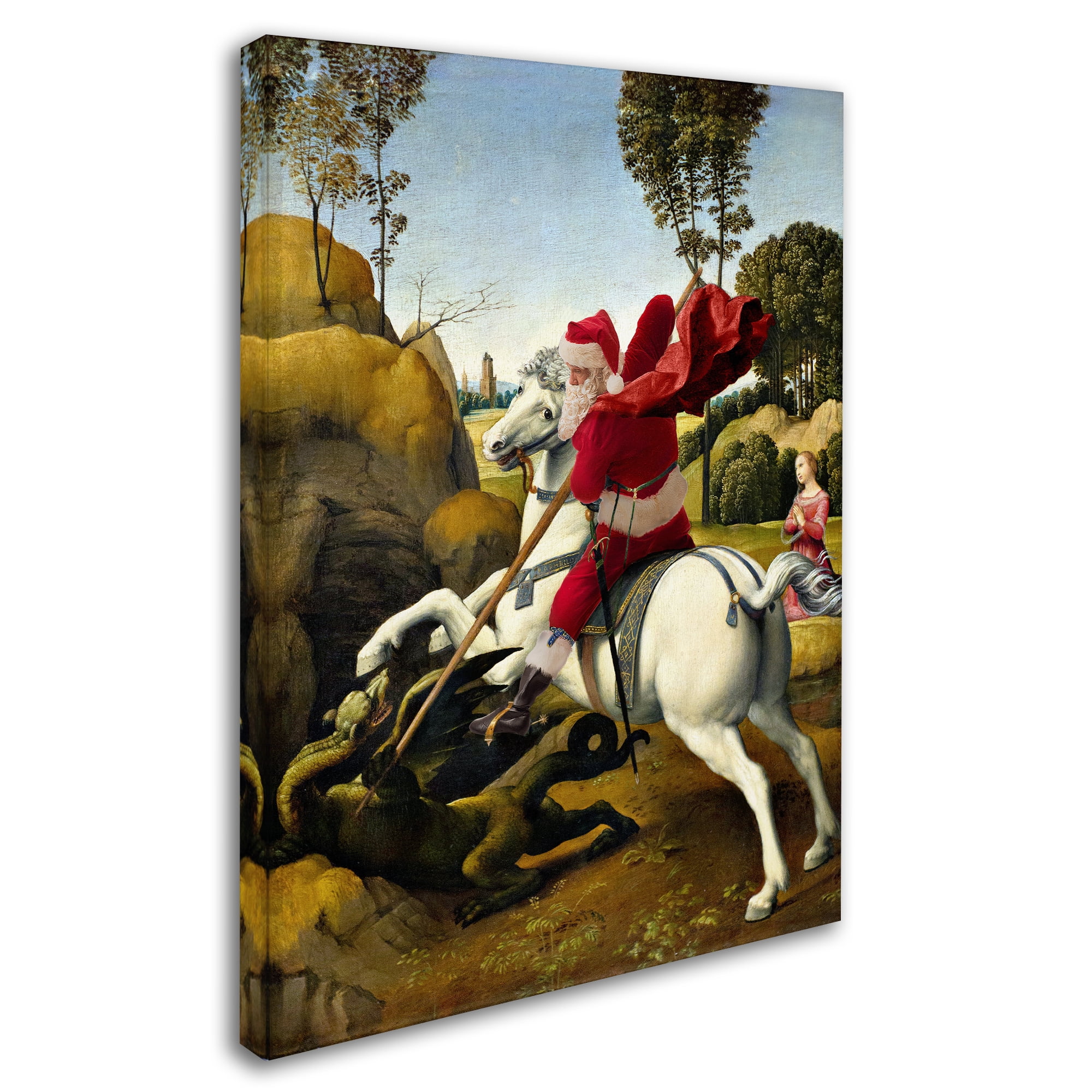 Trademark Fine Art 'Raphael-St George And The Dragon Final' Canvas Art by Ed Wheeler