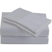 VEGAS HOTEL COLLECTION Great Best Look Sheet Set Solid Style (Size : Queen) 4-Pieces 600 Thread Count Silver Grey Color, Mattress Fits Pocket 20" Inch, Pure Egyptian Cotton Made