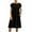 Black, variant on IROINNID For For Women Casual Summer Cotton Linen Round Neck Short Sleeve Solid Color Midi Dress