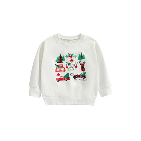 

Yuemengxuan Unisex Kids Christmas Sweatshirt Printed Long Sleeves Pullover for Girls Boys