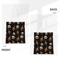 thumbnail image 3 of DouZhe Reusable Grocery Bags, Vintage Skull Oldschool Rose Lightweight Polyester Canvas Cloth Tote Bag for Travle Gym Shopping School, 15" x 16", 3 of 7