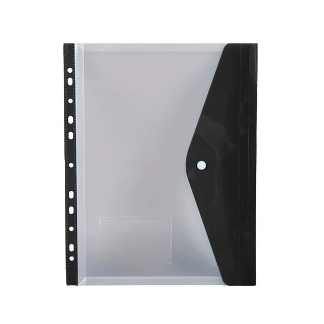 CNKOO Plastic File Folders with Label Pockets - US Letter & A4 Size Clear Document Envelopes Assorted Color Poly Organizers for Office School Supplies