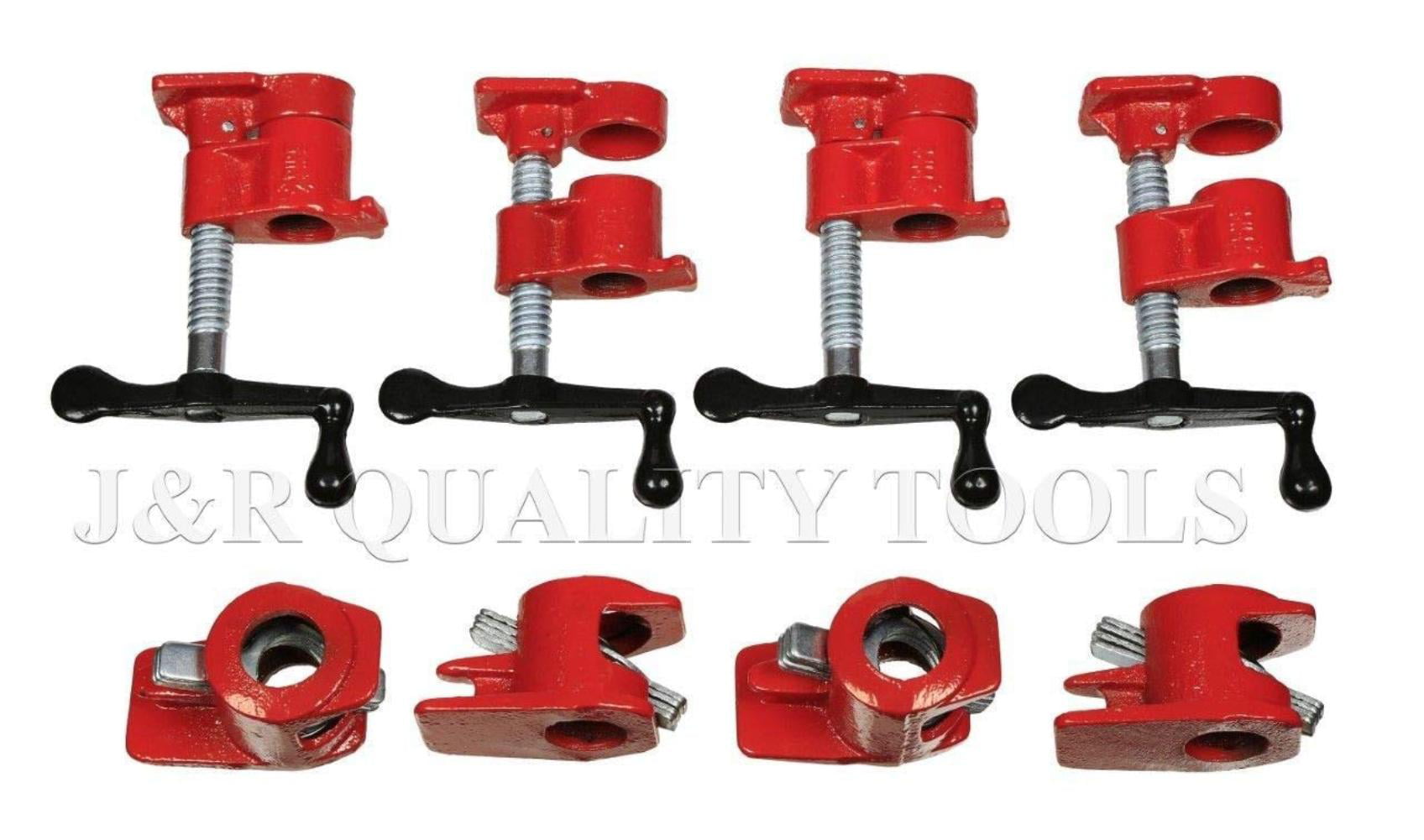 3/4" Wood Gluing Pipe Clamp Set Heavy Duty PRO Woodworking Cast Iron New FOUR 
