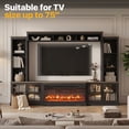 thumbnail image 6 of Sonegra 98" Farmhouse Entertainment Center with 36" Fireplace, TV Stand, Bookshelf, Cabinet, Fits TVs up to 75", Media Console with Power Outlets and Barn Doors for Living Room, Black, 6 of 8