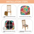 thumbnail image 4 of Pioneer Flower Seat Covers for Dining Room Chairs Set Of 4,Stretch Printed Washable Chair Seat Cover with Elastic Ties and Button,Removable Waterproof Couch Cushion Covers, 4 of 6