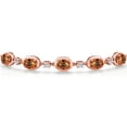 thumbnail image 3 of Gem Stone King 18K Rose Gold Plated Silver Ecstasy Mystic Topaz, Lab Grown Diamond Bracelet for Women | 5.40 Cttw | Gemstone November Birthstone | Oval 7X5MM | Fully Adjustable 9 inch, 3 of 6