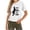 White, variant on Fesfesfes Gym Tops for Women Fashion Women Casual Printing Pullover Short Sleeve T-Shirt Tops Blouse Womens Running Top Short Sleeve 8(L)