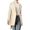 thumbnail image 3 of INSPIRE CHIC Women's Elegant Shawl Collar Lapel Belted Long Trenchcoat, 3 of 8