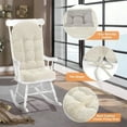 thumbnail image 6 of Rocking Chair Cushion Chenille Fabric HighDensity Sponge Durable Comfort NonSlip Bottom Tufted Seat Pads with Ties ChenilleOyster White 44x19x4 inch, 6 of 8