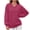 Hot Pink, variant on Qiopertar Sweaters for Women Loose V Neck Long Sleeve Casual Oversized Tops Fall Winter Soft Lightweight Comfortable Blouse Black M