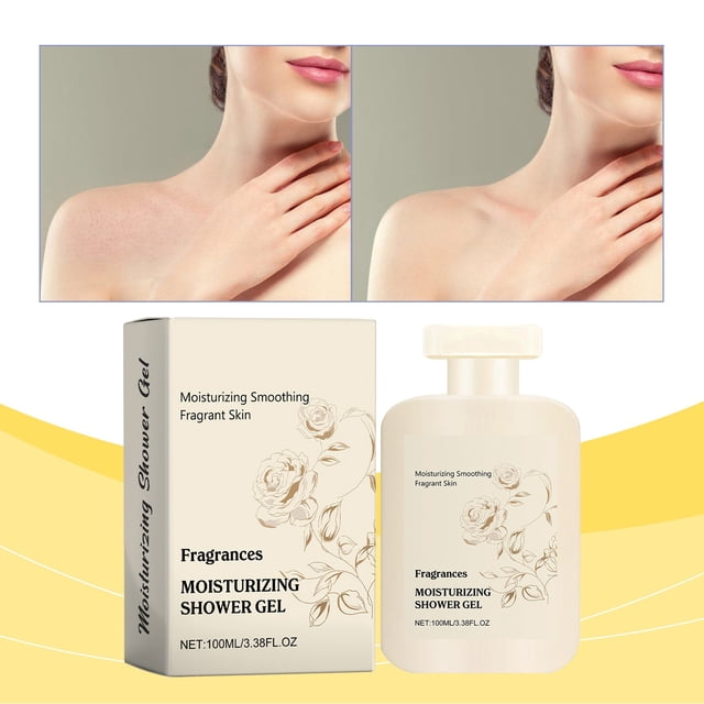Gel de ducha, gel de baño para mujeres y hombres, gel de baño hidratante perfumado de 100 ml para una protección duradera de la barrera cutánea, hidratación, limpieza y frescura, loción corporal de 10