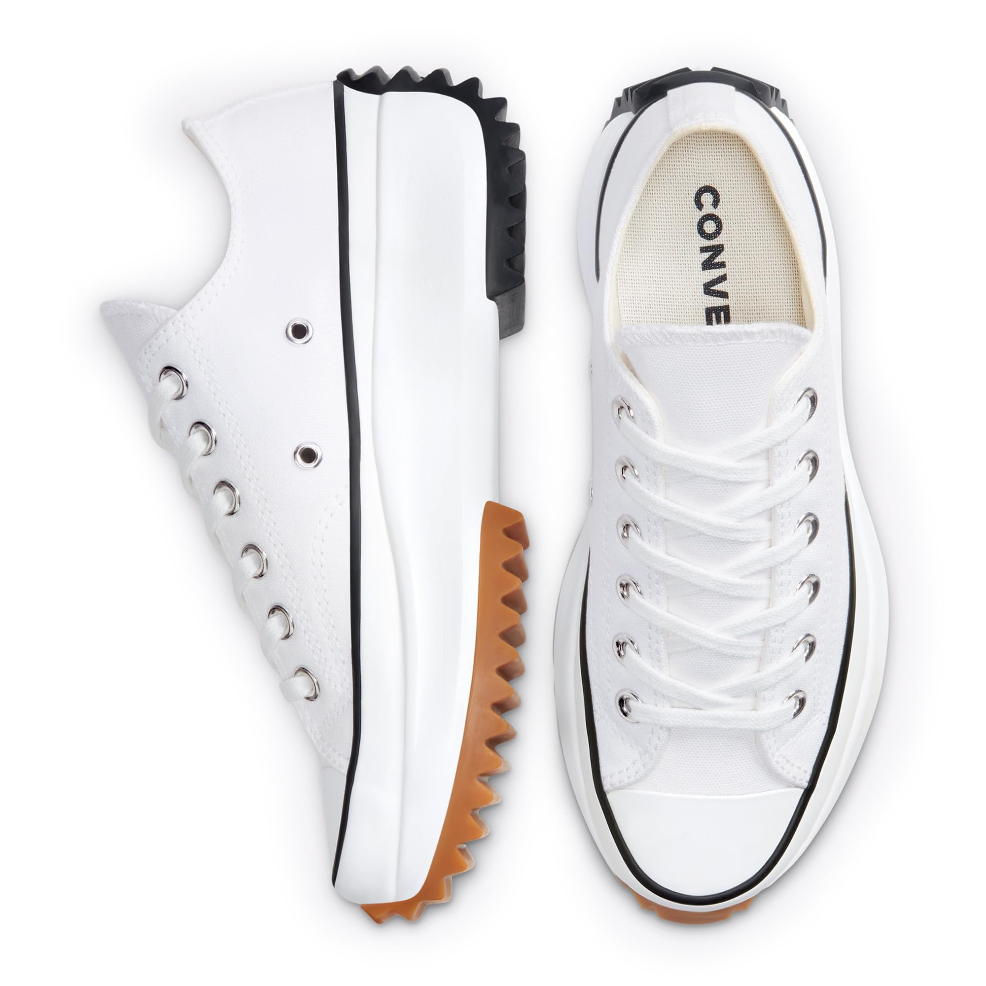 Converse Women's Run Star Hike Platform Sneakers, White/Black/Gum, 9 Medium US