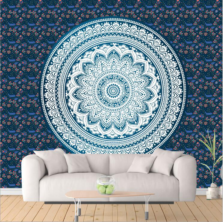 Double Indian Wall Hanging Hippie Mandala Tapestry Bedspread Bohemian Shooting vary 
