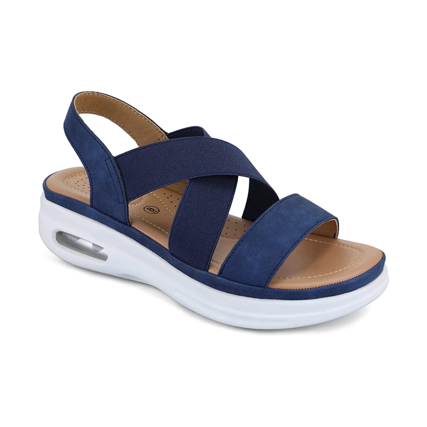 Mysoft Women's Summer Blue Strap Elastic Air Cushion Sports Sandals ...