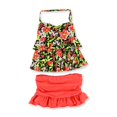 thumbnail image 1 of Tankini de 2 piezas con volantes escalonados para mujer de Island Escape, rojo, 6, 1 of 2
