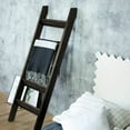 Hallops Blanket Ladder 5 ft Rustic Farmhouse Decor Thick Black