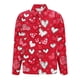 thumbnail image 5 of Camiseta de satén impresa del día de San Valentín de manga larga de las mujeres, botón para arriba suéter de solapa para invierno primavera, 5 of 9