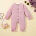 thumbnail image 2 of Toddler Kids Baby Romper Girls Long Sleeve Winter Plaid Jumpsuit Outwear Pink Purple Outfits For 6-12 Months, 2 of 4