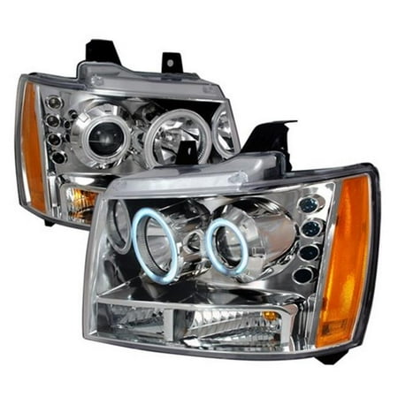 09 Avalanche Headlights Spec-D Tuning 4LHP-AVA07-KS CCFL Halo Projector Headlights for 07 to 09 Chevrolet Avalanche, 22 x 22 x 19 in. - Chrome ()