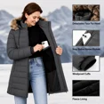 thumbnail image 6 of Winter Coat Womens Hooded Winter Puffer Jacket Windproof Outerwear Coat, Darkgray 2XL, 6 of 8