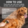 thumbnail image 6 of Pet Grooming Brush - Double Sided Shedding, Dematting Undercoat Rake for Dogs and Cats - Extra Wide Dog Grooming Brush - Purple, 6 of 10