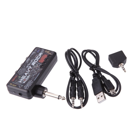 Vitoos Electric Guitar Plug Mini Headphone Amp Amplifier Heavy Rock Compact Portable