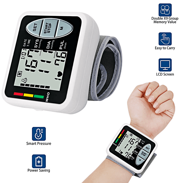 Blood Pressure Machine for Home Use, Automatic Blood Pressure Monitor with  Extra Large Screen, Adjustable BP Cuff Arm Kits 2 * 999 Memories 4