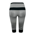 thumbnail image 4 of successthop Womens Plus Size Capris Casual Bottoms with Pockets Drawstring High Waist Color Block Summer Pants Gray 3XL, 4 of 4