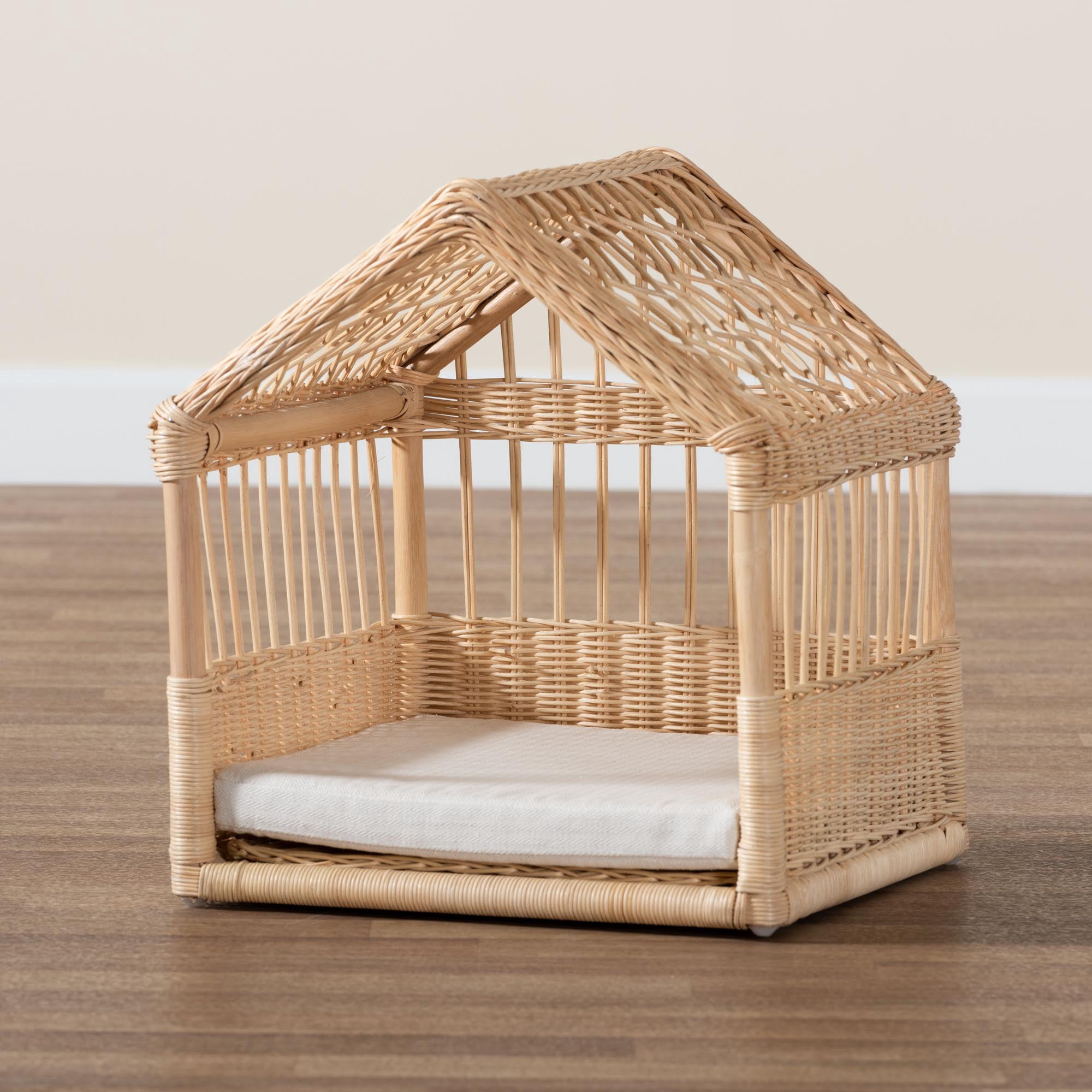 bali & pari Pieta Rattan BOHO Pet Bed, Natural Brown