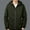 Army Green, variant on USSUMA Waterproof Jacket Windbreaker Men Long Sleeved Hooded Pocket Full Zip Coat Comfy Solid Color Loose Outerwear Mountaineering Fall Top