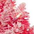 thumbnail image 4 of Northlight 24" Prelit Flocked Hot Pink Artificial Christmas Wreath - Clear Lights, 4 of 8