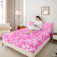 thumbnail image 4 of Manfei Pink Damask Flower Full Size Sheets, Tribal Hippie Mandala Bed Sheets, Teen Adult Female Man Sheet Sets, Super Cozy Room Decor, 4-Piece, 4 of 7