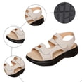 thumbnail image 6 of Rokment Womens Orthopedic Platform Walking Sandals 2026 Beach Summer Comfortable Leather Adjustable Wide Width Air Cushion Chunky Mid Heel Casual Sports Sandal for Woman White Size 7.5, 6 of 8