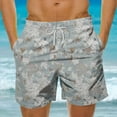 thumbnail image 2 of LpwkSSA Mens Lightweight Camo Shorts Straight Cut Design Soft Fabric Relaxed Silhouette for Weekend Getaways Blue XL, 2 of 5