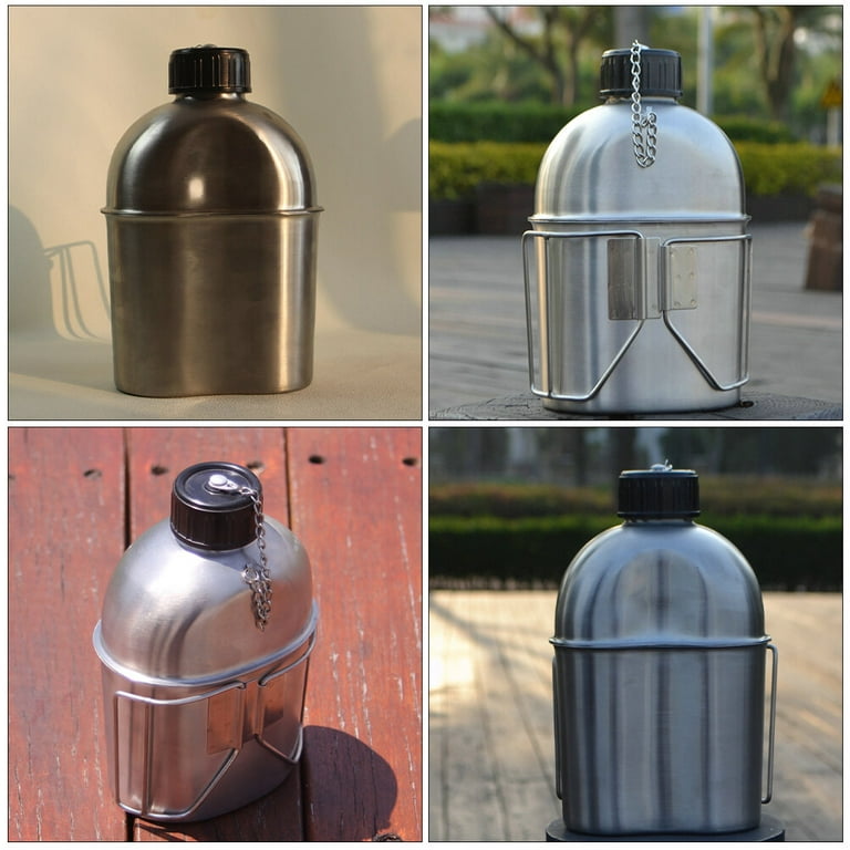 Stainless Steel Wide Mouth Nesting Canteen Flask, Single Wall Water Bottle,  Boiling Pot, Bushcraft, Survival, EDC & Camping 