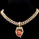thumbnail image 1 of Hip Hop Dollar Tongue Pendant Necklace for Men Women Bling Rhinestone Cuban Link Chain Iced Out Hip Hop Necklace Charm Jewelry, 1 of 5