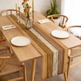 thumbnail image 3 of Farmhouse Yellow Brown Table Runner - 60 Inch Long, Kitchen Dining Table Runner Dresser Scarves, Vintage Wooden Striped Farmhouse Decor for Coffee Tables Wedding Party Banquet, 3 of 8