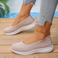 thumbnail image 4 of Women's Breathable Knit Slip-On Sneakers - Lightweight Casual Walking Shoes, Non-Slip Comfort Flats 37, 4 of 7