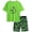 Lime Green Sharks, variant on Boys Rash Guard Set - 2 Piece UPF50+ Quick Dry Short Sleeve Swim Shirt & Swim Trunks for Boys