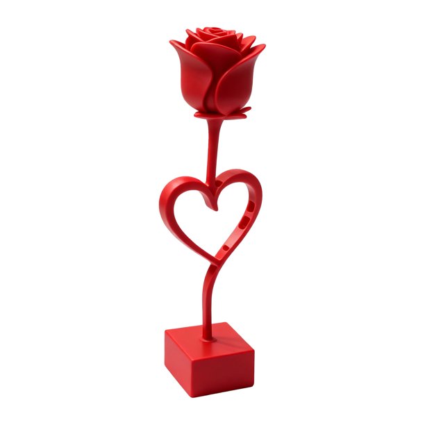 Adorno de rosa impreso en 3D, decorativo, de escritorio, para San Valentín, adorno decorativo de escritorio con forma de rosa