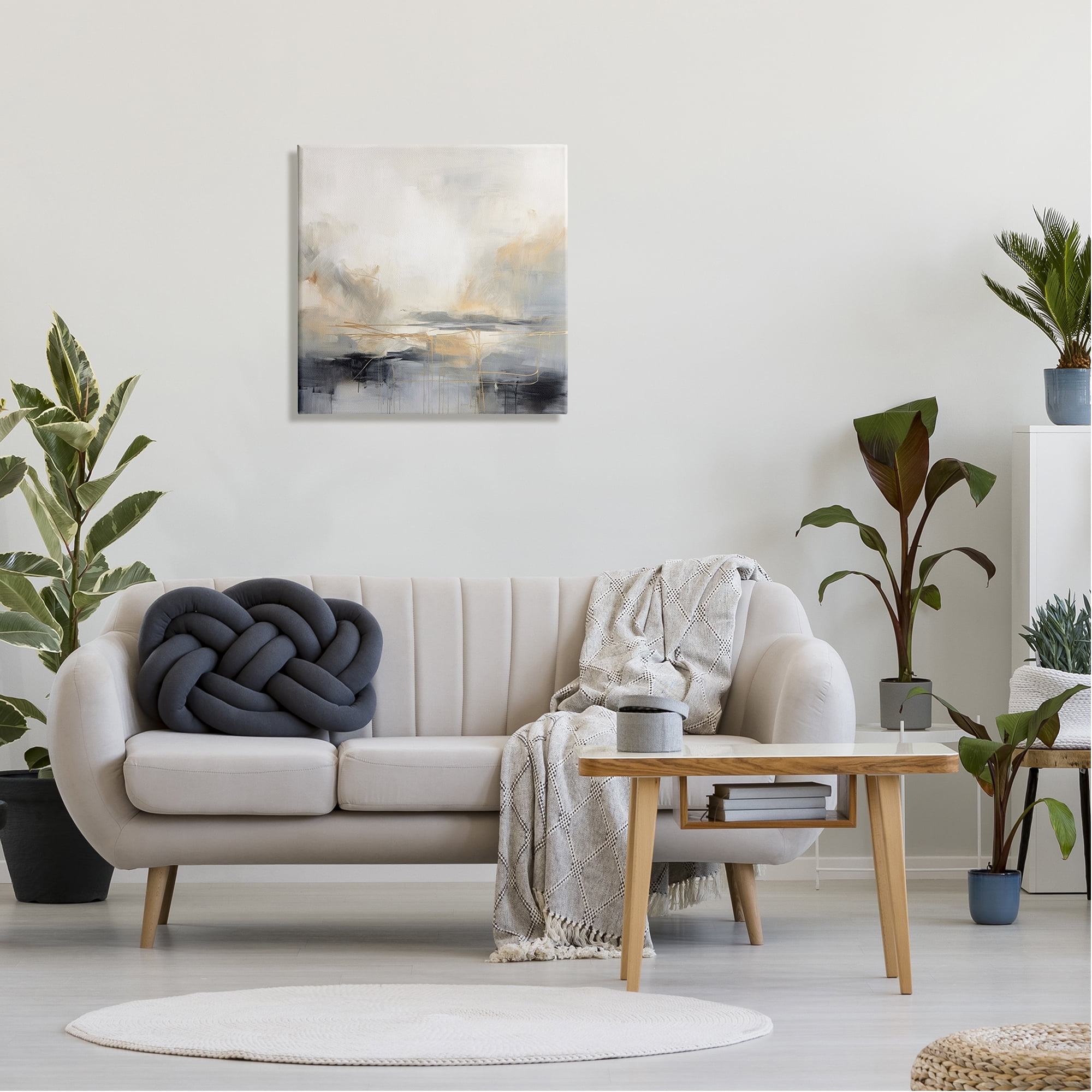 Stupell Industries Grey & Glam Landscape Abstract Painting Gallery Wrapped Canvas Art Print Wall Art, 24 x 24