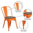 thumbnail image 5 of Flash Furniture Orange Metal Stackable Chair with Wood Seat, 5 of 12