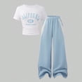 thumbnail image 2 of HCNTES Teen Girls Spring Summer Clothes 2 Piece Outfit Set Girl School Pants and Girl School Shirts Suit Tween Girl Clothing Set Size 7-12T(P08-Light Blue,7-8 Years), 2 of 6