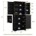 thumbnail image 3 of Farmhouse Pantry Storage Cabinet, 72" Tall Kitchen Pantry with Doors Organizer, Freestanding Cupboard with Adjustable Shelves, Rustic Buffet Cabinet for Kitchen, Dining Room, Bathroom, Black, 3 of 10