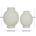 thumbnail image 3 of CosmoLiving by Cosmopolitan 11", 9"H Ribbed White Ceramic Vase, Set of 2, 3 of 7