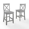 thumbnail image 5 of Retro Bar Stools Set of 2 - X Back Kitchen Counter Stools - 24 Inch Height - Gray Finish, 5 of 6
