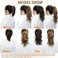 thumbnail image 6 of SEGO Ponytail Extension Human Hair Clip in Hair Extension Wrap Around on Pony Tail Hairpiece Thick Corn Wave Wavy with Comb Magic Paste, 6 of 8